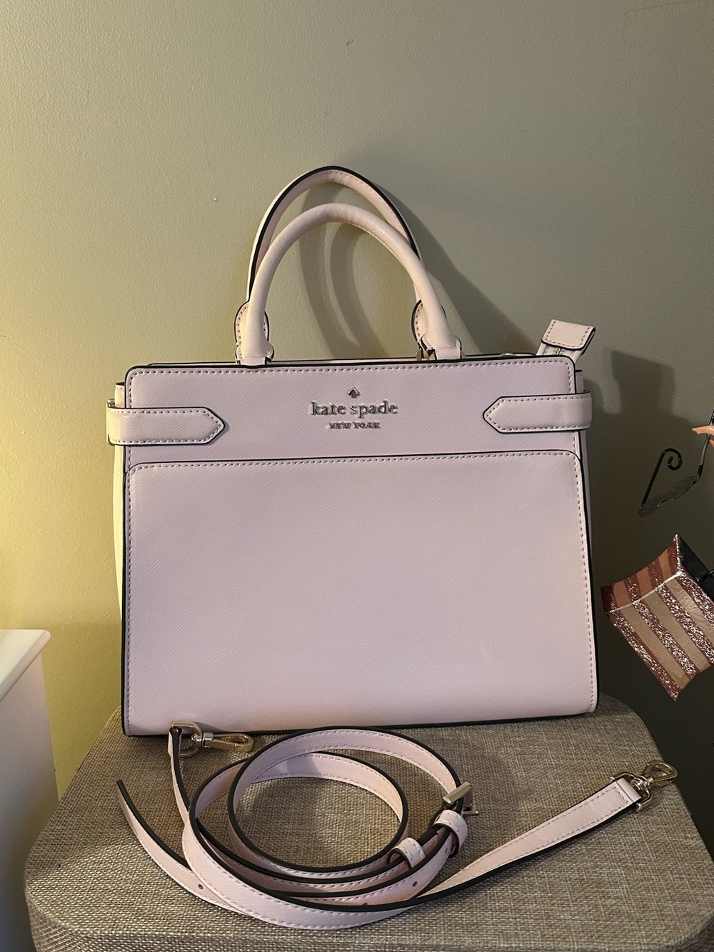 kate spade Staci Blush Pink Leather Medium Crossbody Satchel